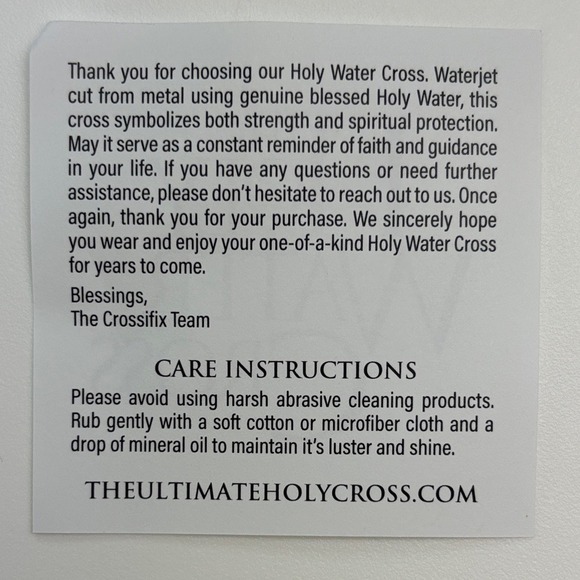 NEW Holy Water Cross Raw Steel 17" River Jordan‎ Baptism Confirmation Unisex - Picture 4 of 5